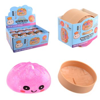 RAGE - Squishy SUGAR EDITION Bun Dumplings SMALL (5.3 x 5.3 x 4.1 cm) Viral 2026 Fidget Toy (24 pcs)