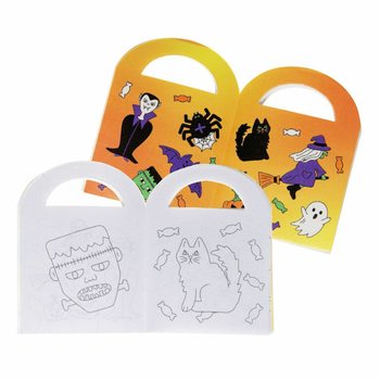 Small Halloween Coloring Books with Stickers (48 Pcs)