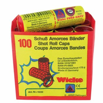 WICKE - PAPER 100-SHOT CAP ROLLS - 12 ROLLS OF 100 SHOTS (12-Pack)