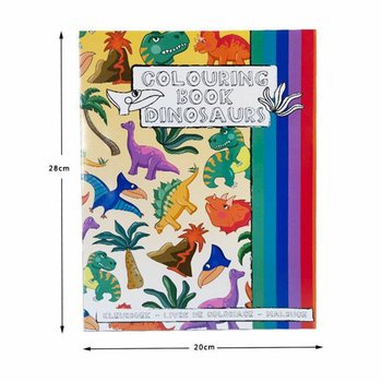A4 - DINOSAUR COLORING BOOK 21x28 cm, WITH STICKERS (12 pcs)