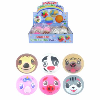 MIXED ANIMAL SQUEEZE BALLS IN DISPLAY (12 pcs)