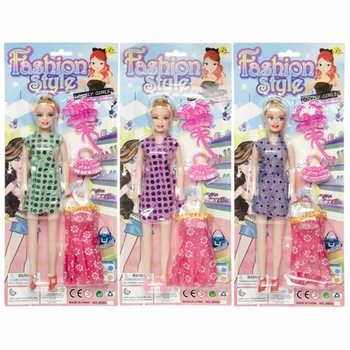 Fashion Doll with Dress on Card (12 pcs)