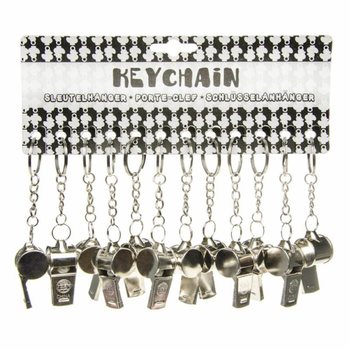 METAL WHISTLE ON KEYCHAIN (48 pcs)