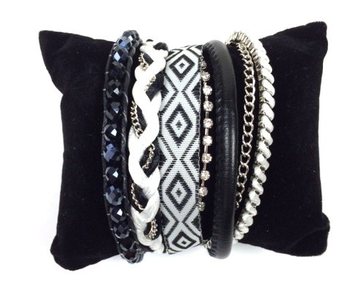 Ibiza Style Bracelet Black/White (1 pc)