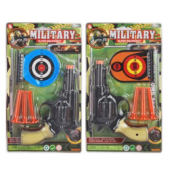 Military Pistol Set with Suction Darts & Targets (6 pcs)