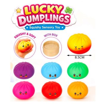 RAGE - LUCKY DUMPLINGS - Squishy Bun Dumplings LARGE Dim. 8.5 x 8.5 x 4.8 cm - IN DISPLAY (12 pcs)