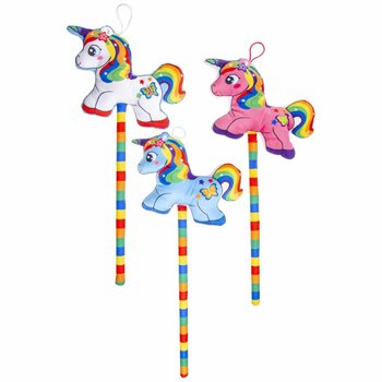 Plush Unicorn on Stick - Mixed Colors (12 pcs)