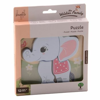 JOUECO - THE WILDIES FAMILY MIX WOODEN PUZZLES - Suitable for children from: 12 Months (12 pieces)