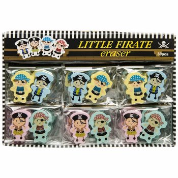 Pirate Figure Eraser Set - 2 Pieces in Display
