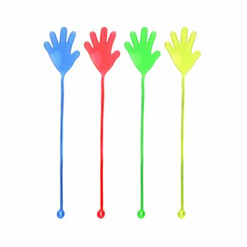 STICKY HAND ON STRING - MIXED COLORS (12 pcs)