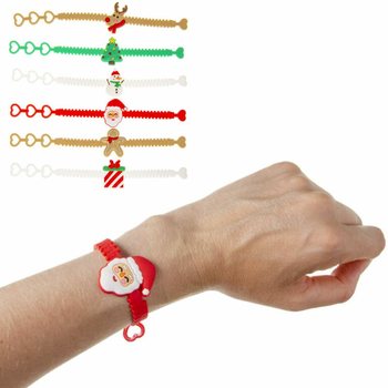 XMAS Christmas Silicone Kids Bracelets (12 pcs)