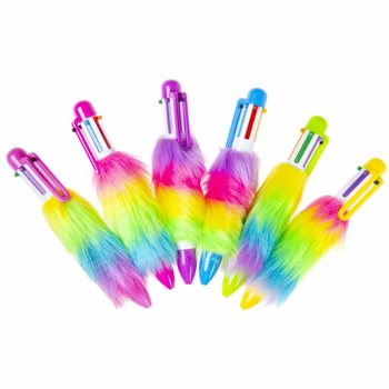 FLUFFY BALLPOINT PEN WITH 6 BUILT-IN COLORS - IN DISPLAY (24 pcs)