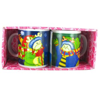 2 PIECE SET CHRISTMAS MUGS