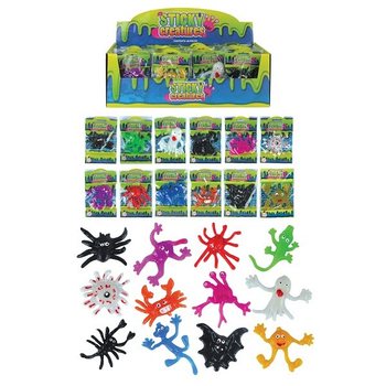 LARGE STICKY SCARY FIGURES IN DISPLAY (48 pcs)