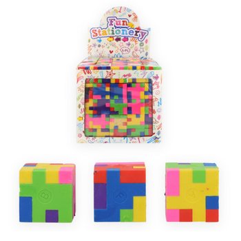 PUZZLE CUBE ERASER - IN DISPLAY (120 pcs)