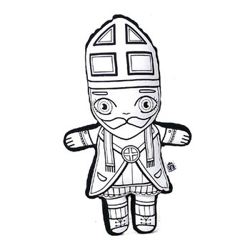 Coloring Plush Sinterklaas & Zwarte Piet Dolls (10 pcs)