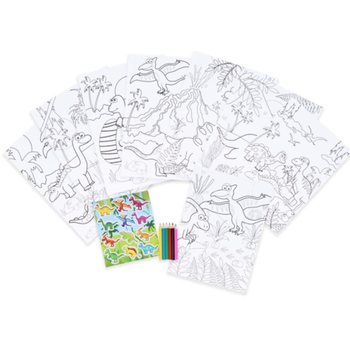LARGE COLORING SET - MODEL: DINOSAUR - Dim 22x30x1 CM (12 pcs)