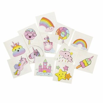 Fun Tattoos Unicorn - Packs of 12 Tattoos (48-Pack Display)
