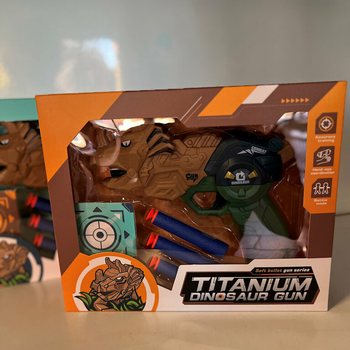 Dinosaur Gun with Darts & Target - Gift Box (Set of 2)