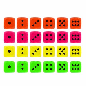 2.5 cm Dice in Display - Mixed Colors (125 pcs)