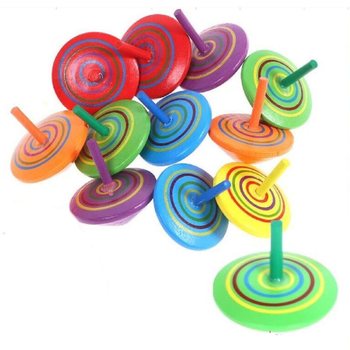 WOODEN TOPS - MIX COLOURS - IN DISPLAY (50pcs.)