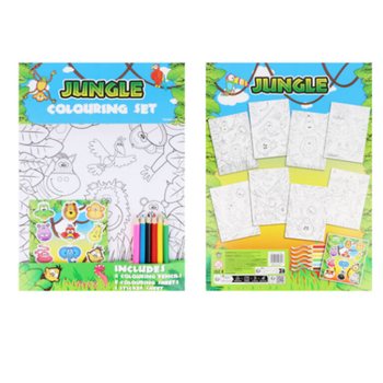 LARGE COLOR SET - MODEL: JUNGLE ANIMALS - Dimensions 22x30x1 CM (12 pcs.)
