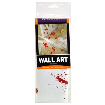 Bloody Footprints & Splatter Wall Stickers Halloween (2 pcs)