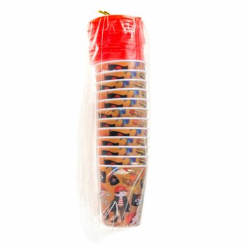 PIRATE DRINKING CUP / ICE CREAM CUP WITH STRAW (12 pcs)