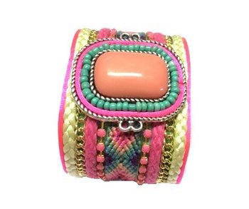 Wide Bracelet Pink Stone (1 pc)