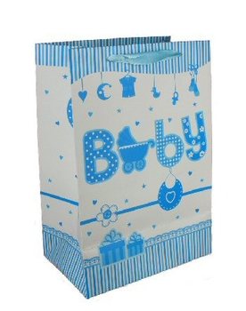 Baby Shower & Birth Gift Bag - Baby Blue (12 pcs)