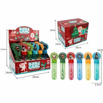 CHRISTMAS BUBBLE WANDS IN DISPLAY (24 pcs)