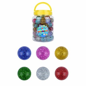 Glitter Bouncy Balls Ø3.3cm (Pot of 72)