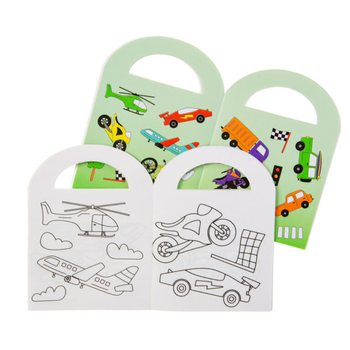 Small Vehicles Coloring Books with Stickers (48 pcs)