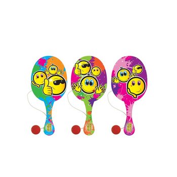 SMILEY PADDLE BAT BALL GAME (24 pcs)