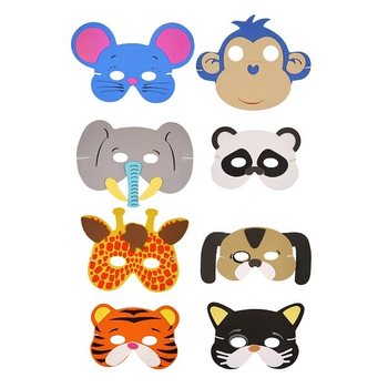 MIX ANIMALS MASKS FROM FOAM (24 pcs)
