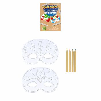 Eco-Friendly DIY Superhero Masks with 4 Pencils (12 pcs)