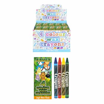 4-Piece Wax Crayon Sets 'Jungle Animals' - Display (120 pcs)