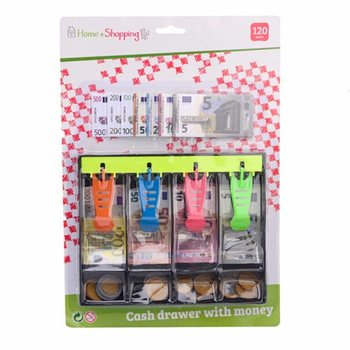 Cash Register with Euro Play Money - 120 pcs