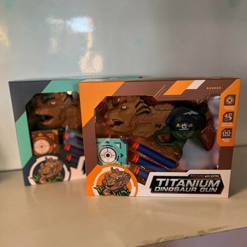 Dinosaur Gun with Darts & Target - Gift Box (Set of 2)