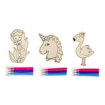 COLOR YOUR OWN WOODEN FIGURE, INCL. FELT-TIP PENS (36 pcs.)