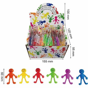 COLORED STRETCHY SMILE DOLLS - IN DISPLAY (36 pcs.)