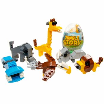 Brick Building Blocks in Egg - Mix Jungle Animals (12 pcs)