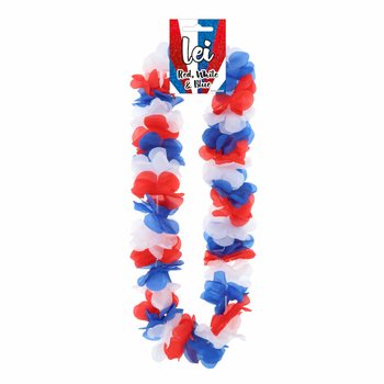 Hawaiian Lei - Red / White / Blue (12 pcs.)