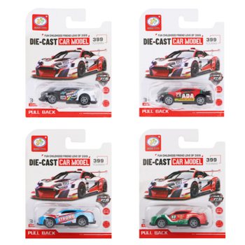 Pull-Back Racing Cars on Card (12 pcs.)