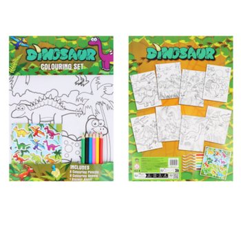 LARGE COLORING SET - MODEL: DINOSAUR - Dim 22x30x1 CM (12 pcs)
