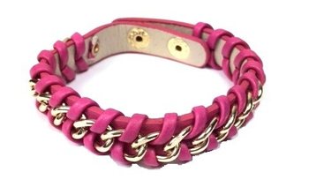Braided Bracelet Fuchsia Ibiza Style (1 pc)