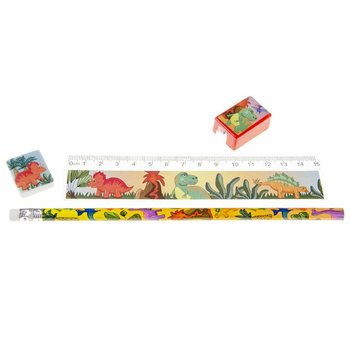 4-PIECE STATIONERY SET - DINOSAUR (24 pcs)