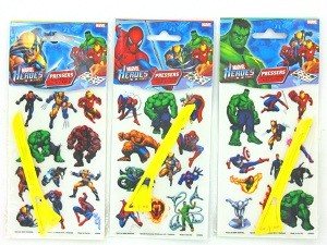 MARVEL HEROES RUB-ON TRANSFERS / STICKERS (24 pcs)