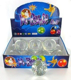 Glitter Bouncy Ball - 6 cm (12 pcs)