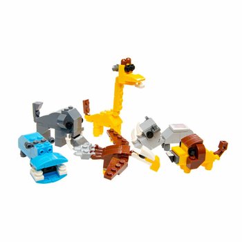 Brick Building Blocks in Egg - Mix Jungle Animals (12 pcs)